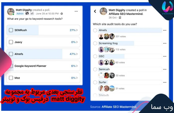 نظر سنجی بعدی مربوط به مجموعه matt diggity  در فیس بوک و توییتر